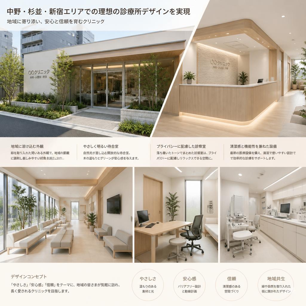 中野杉並新宿エリアでの理想の診療所デザインを実現