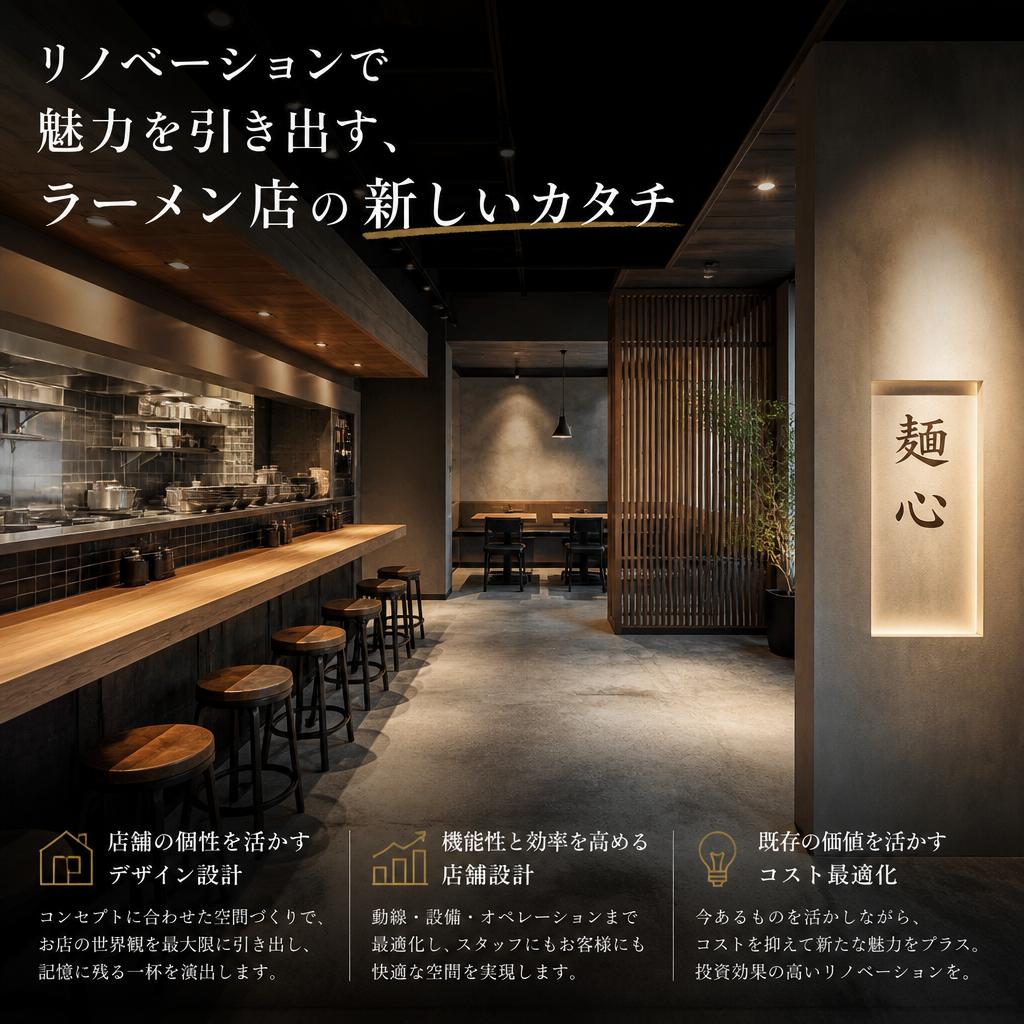 リノベーションで魅力を引き出す、ラーメン店の新しいカタチ